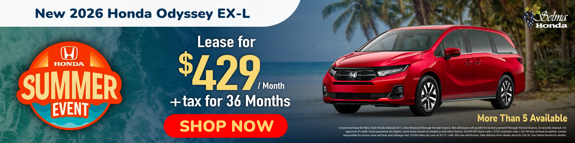 2026 Honda Odyssey EX-L #SelmaHonda #Selma #CA