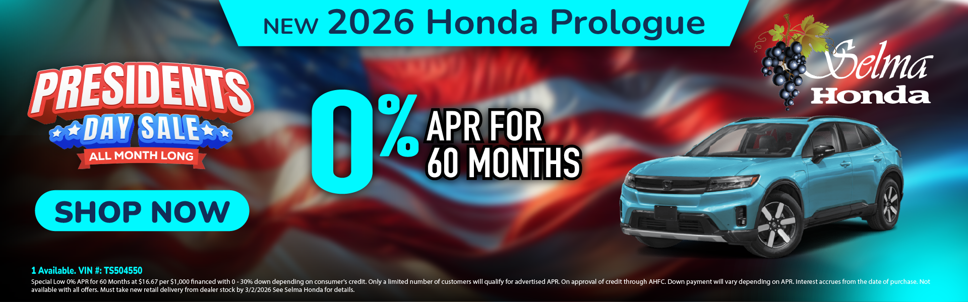 0% APR for 60 Months #SelmaHonda #Selma #CA