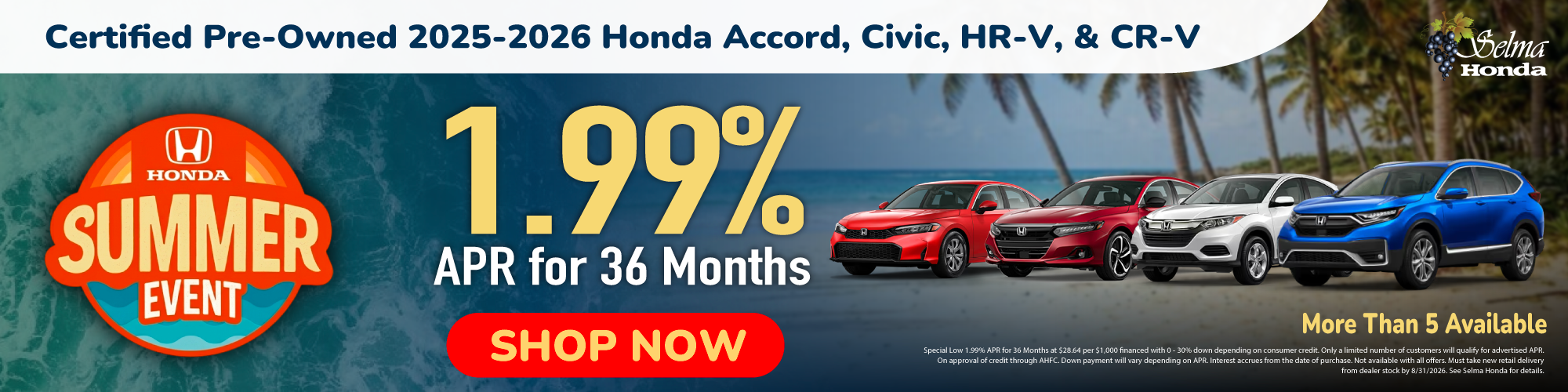 2025-2026 Accord, Civic, HR-V, CR-V #SelmaHonda #Selma #CA