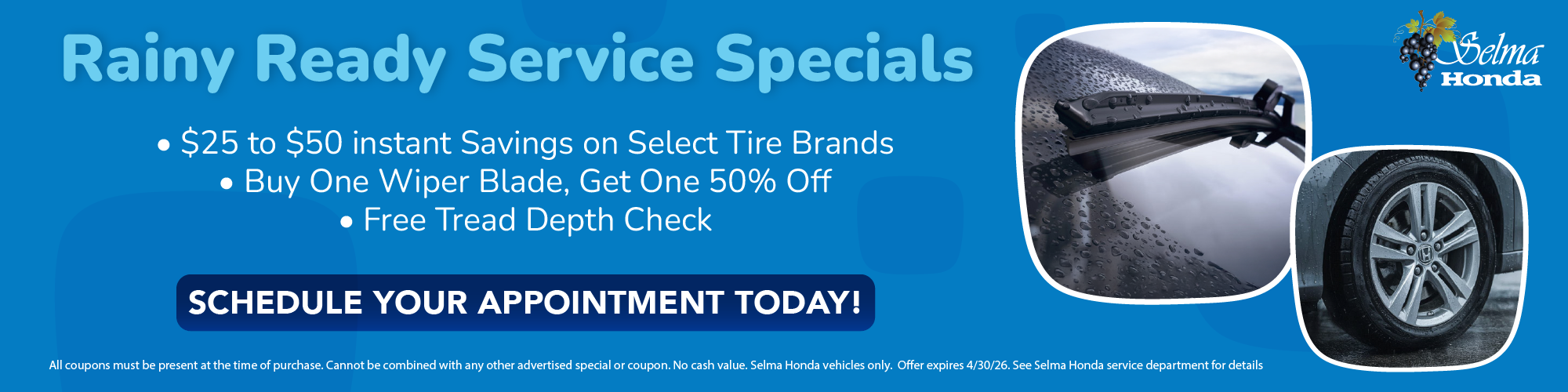 Rainy Ready Service Specials