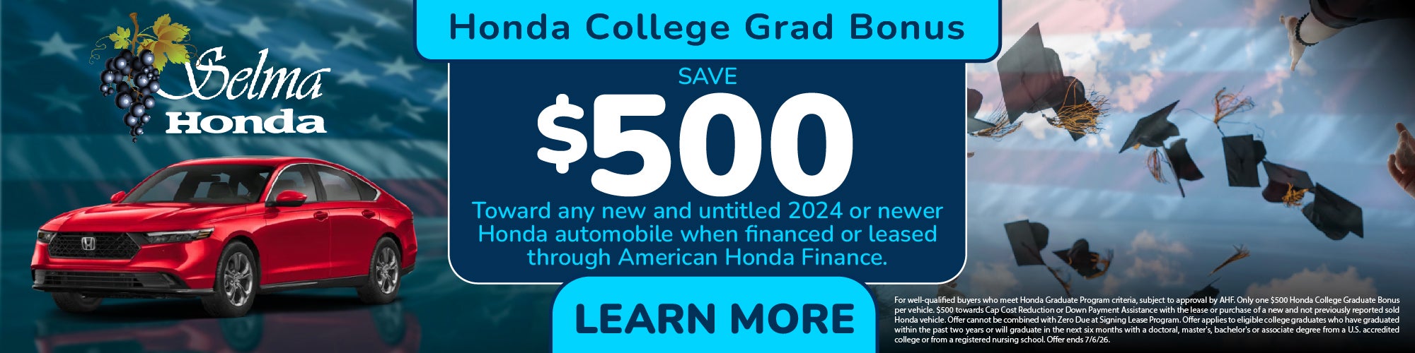 College Grad Bonus #SelmaHonda #Selma #CA