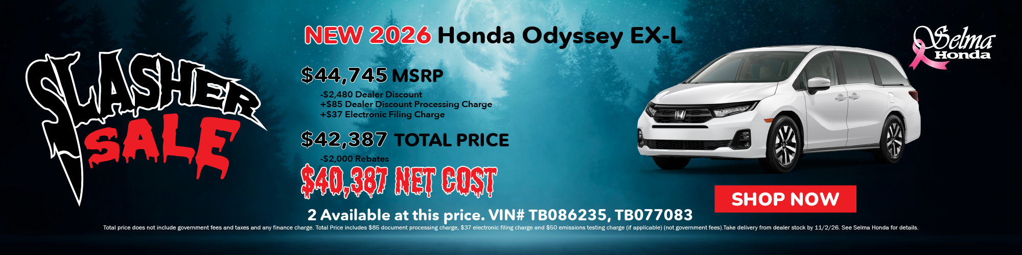 2026 Honda Odyssey EX-L #SelmaHonda #Selma #CA