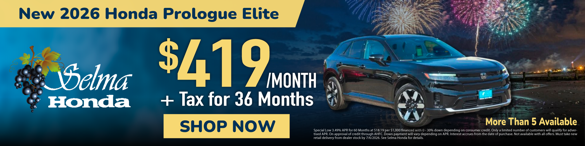 Lease for $419/Month #SelmaHonda #Selma #CA