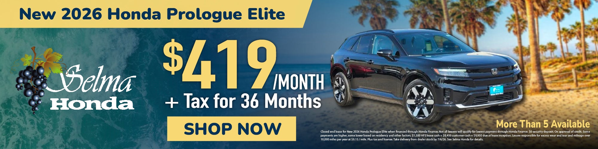 Lease for $419/Month #SelmaHonda #Selma #CA