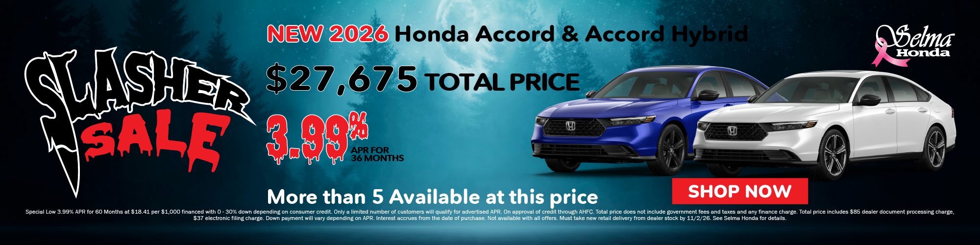 3.99% APR for 60 Months #SelmaHonda #Selma #CA